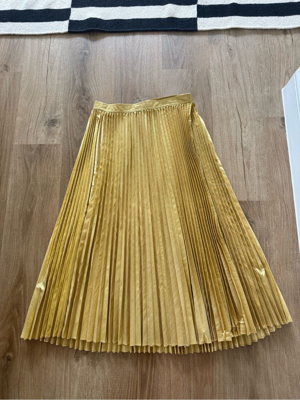 J. Crew Gold Pleated Metallic Midi Skirt NWT